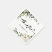 Thankful Greenery Pumpkin Thanksgiving Dinner Servet (Hoek)