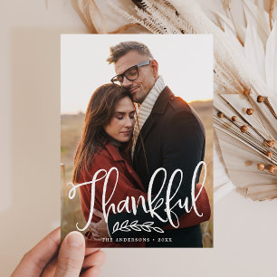 Thankful Harvest Script Photo Thanksgiving Feestdagenkaart
