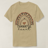 Thankful Heart Boho Leopard Rainbow Autumn Herfst T-shirt (Design voorkant)