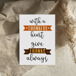 Thankful Heart geeft Bedankt Thanksgiving kaart