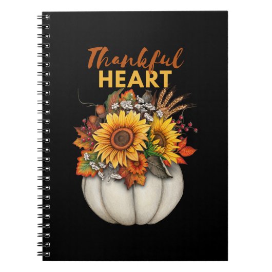 Thankful Heart met pompoenthema Notitieboek (Voorkant)
