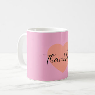 Thankful Heart Mug – Minimal Double Heart Design | Koffiemok