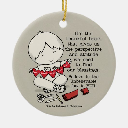 Thankful Hearts Keramisch Ornament (Voorkant)