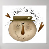 Thankful Hearts Scarecrow Sign/Print Poster (Voorkant)