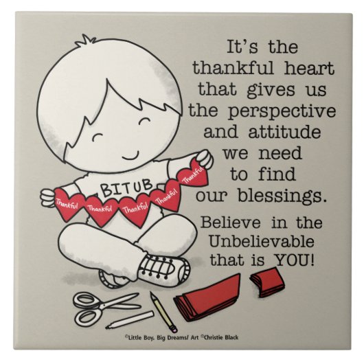 Thankful Hearts Tegeltje (Voorkant)