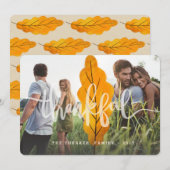 THANKFUL HERFST LEAF (MULTI FOTO) BEDANKKAART (Voorkant / Achterkant)