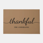 Thankful Herfst Modern Elegant Calligraphy Deurmat (Voorkant)