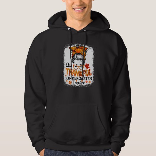 thankful kindergarten teacher fall thanksgiving me hoodie (Voorkant)