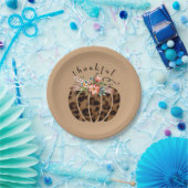 Thankful Leopard Print Pumpkin Boho Herfst herfst Papieren Bordje (Feest)