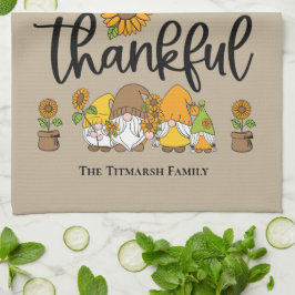 Thankful Little sunflower gnome familie Theedoek