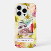Thankful Mama Custom Photo Upload Floral  iPhone Hoesje (Achterkant)