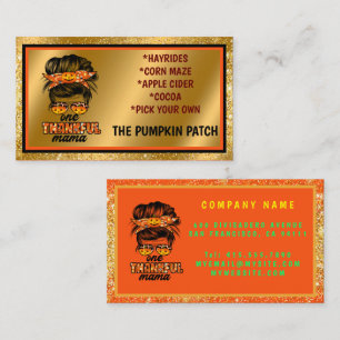 Thankful Mama herfst past Tekst en Kleur aan Visitekaartje