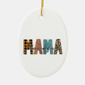 Thankful Mama Herfst Typografie Keramisch Ornament (Voorkant)