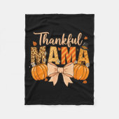 Thankful Mama Pumpkin Fall Coquette Bow Thanksgivi Fleece Deken (Voorkant)