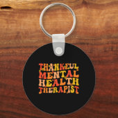 Thankful Mental Health Therapist Thanksgiving Sleutelhanger (Voorkant)