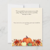 Thankful Message Thanksgiving Dinner Menu (Achterkant)