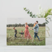 Thankful Minimalist Thanksgiving familiefoto Feestdagenkaart (Staand voorkant)