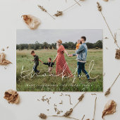 Thankful Minimalist Thanksgiving familiefoto Feestdagenkaart