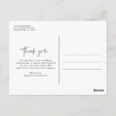 Thankful Modern Photo Beach Wedding Briefkaart (Achterkant)