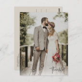 Thankful Modern Photo Wedding Briefkaart (Voorkant / Achterkant)