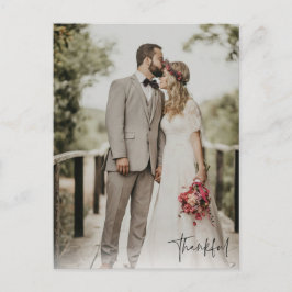 Thankful Modern Photo Wedding Briefkaart