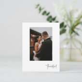Thankful Modern Vertical Photo Wedding Briefkaart (Staand voorkant)