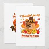Thankful My Pomeranian Dog Thanksgiving Im Pumpki Feestdagenkaart (Voorkant / Achterkant)