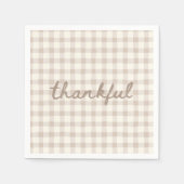 Thankful Neutral Tan Gingham  Servet (Voorkant)