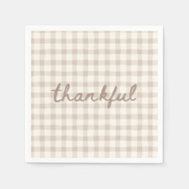 Thankful Neutral Tan Gingham  Servet