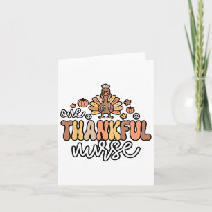 Thankful Nurse Groovy Thanksgiving Nursing Turkey Kaart