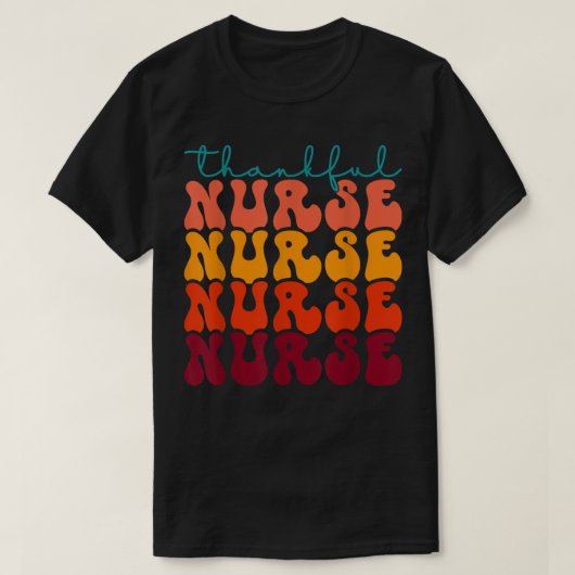 Thankful Nurse Thanksgiving Herfst Autumn Blessed  T-shirt (Design voorkant)