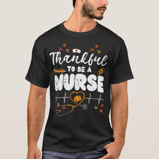 Thankful om een Zuster Thanksgiving Scrub Top Herf (Voorkant)