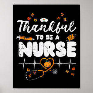 Thankful om een Zuster Thanksgiving Scrub Top Herf Poster