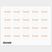 Thankful oranje spice modern script Thanksgiving Ronde Sticker (Vel)