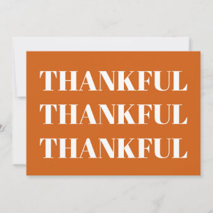 Thankful oranje-witte moderne Thanksgiving kaart