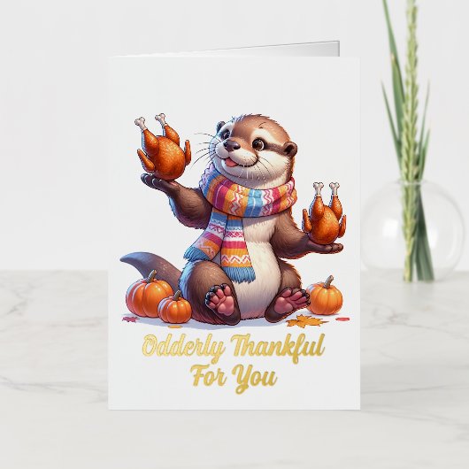 Thankful Otter Folie Wenskaart (Voorkant)