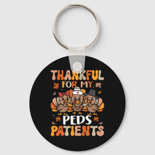 Thankful Peds Neurse Thanksgiving Turkije Pediatri Sleutelhanger