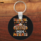 Thankful Peds Neurse Thanksgiving Turkije Pediatri Sleutelhanger (Voorkant)