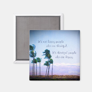 "Thankful people" citaat Hawaii palm bomen foto Magneet