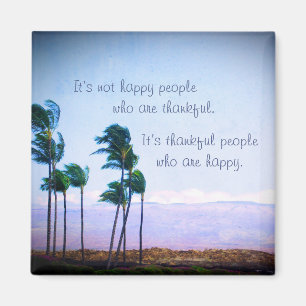 "Thankful people" citaat Hawaii palm bomen foto Magneet