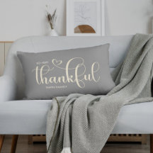 Thankful Personalized Family Name Gray
