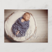 Thankful Photo Filter Birth Announding Briefkaart (Voorkant)