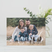 Thankful Photo Thanksgiving Feestdagenkaart (Staand voorkant)