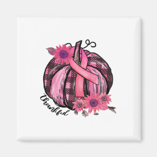 Thankful Pink Sunflower Breast Cancer Awar Magneet