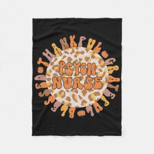 Thankful Psych Neurse Thanksgiving Psychische stoo Fleece Deken