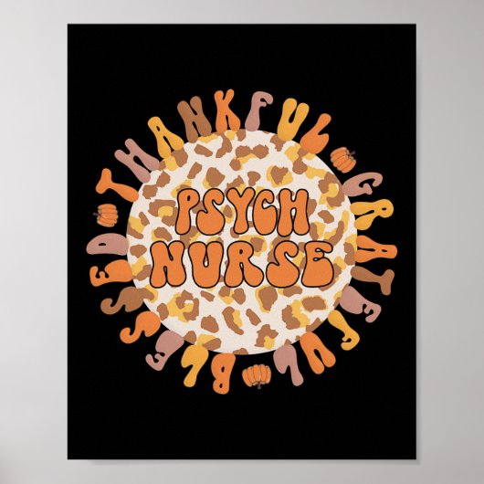Thankful Psych Neurse Thanksgiving Psychische stoo Poster (Voorkant)