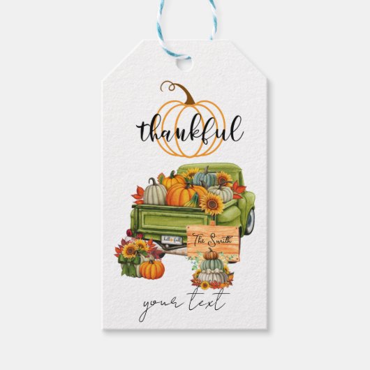 Thankful Pumpkin Cadeaulabel (Voorkant)