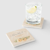 Thankful Pumpkin Family Thanksgiving Dinner Stenen Onderzetter (Zijkant)