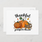 Thankful Pumpkin Grateful And Blessed Briefkaart (Voorkant / Achterkant)