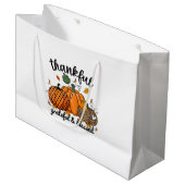 Thankful Pumpkin Grateful And Blessed Groot Cadeauzakje (Voorkant Gekanteld)
